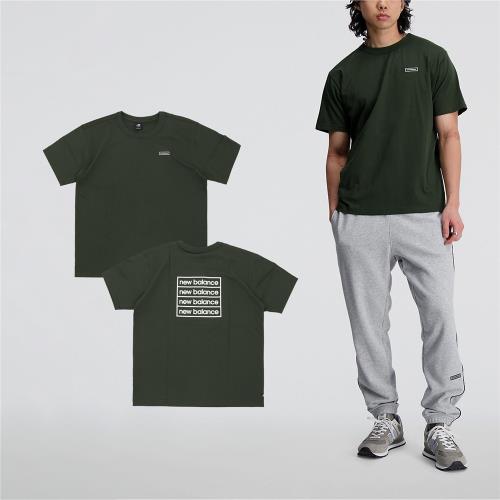 New Balance 短袖 Essentials Winter 男款 綠 白 短T 純棉 寬鬆 基本款 美版 NB MT33517KOU