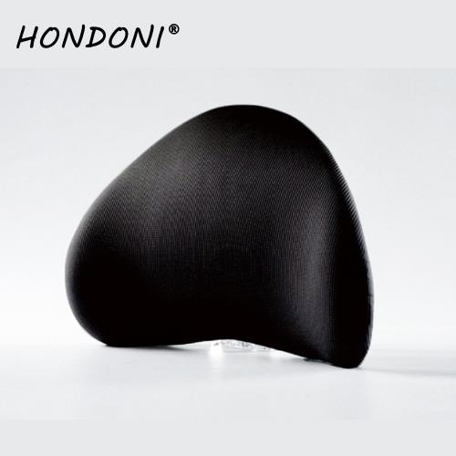 HONDONI 4D經典日式風格護腰記憶居家汽車舒壓腰靠墊 沉穩黑(M12-BK)