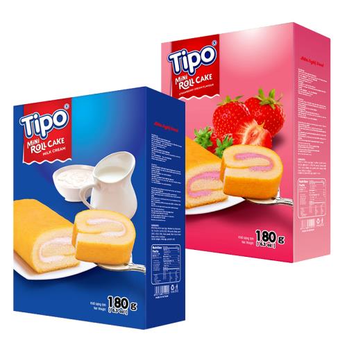 [TIPO]瑞士捲 口味選:(奶油風味/草莓風味)(180g*24盒/組)