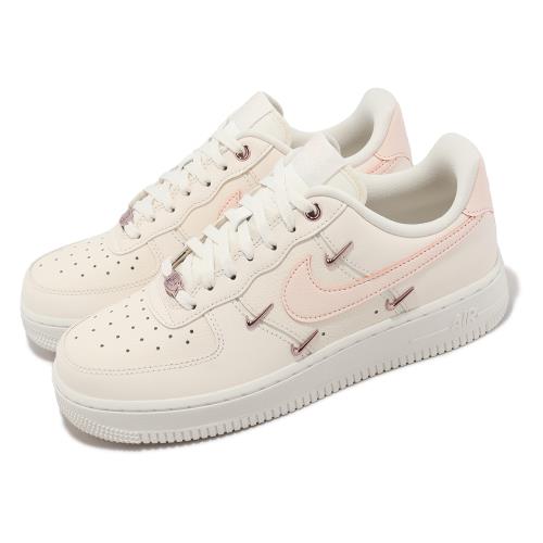 Nike 休閒鞋Wmns Air Force 1 07 LX 玫瑰金米白粉紅女鞋炫雅小勾FV8110