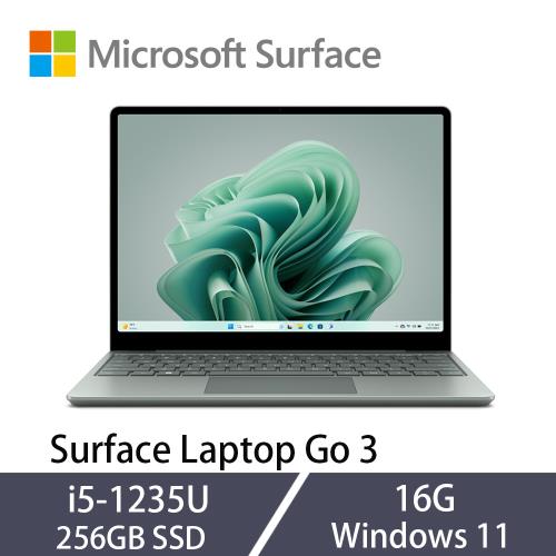Microsoft微軟Surface Laptop Go 3 12吋觸控筆電i5-1235U/16G/256GB Win11莫蘭迪綠XKQ-00052