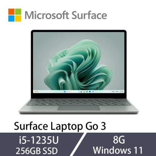 Microsoft微軟Surface Laptop Go 3 12吋觸控筆電 i5-1235U/8G/256GB Win11莫蘭迪綠XK1-00051