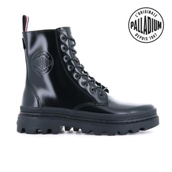 【PALLADIUM】 PALLATROOPER限量經典牛皮法式軍靴 黑 77204-010