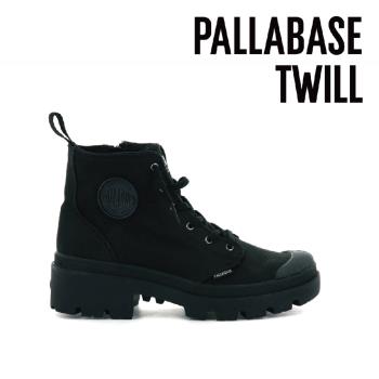 【PALLADIUM】 PALLABASE TWILL 經典拉鍊帆布美腿靴 女款 黑 96907-008