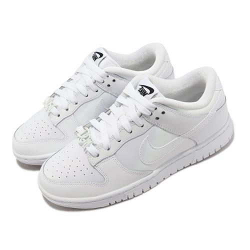 Nike 休閒鞋Wmns Dunk Low SE 女鞋白珍珠白皮革珠光Just Do It FD8683