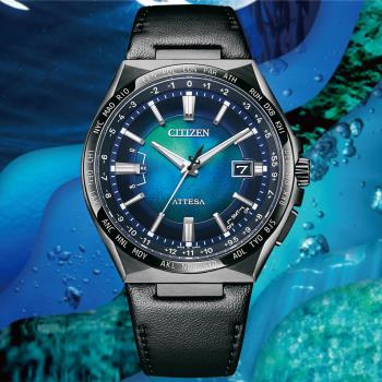 CITIZEN星辰 GENTS系列 千彩之海 光動能 鈦金屬電波腕錶 CB0215-18L