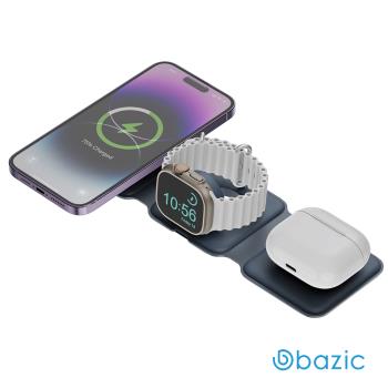 Bazic GoMag Trio Plus 三合一便攜式折疊磁吸無線充電座-藍