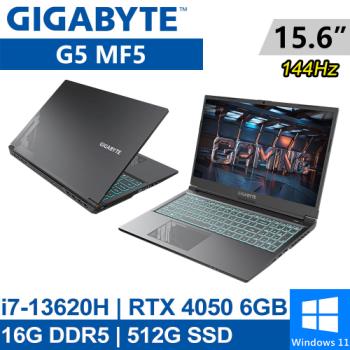 技嘉 G5 MF5-H2TW353SH 15.6吋 黑(i7-13620H/16G DDR5/512G PCIE/RTX4050 6G/W11)