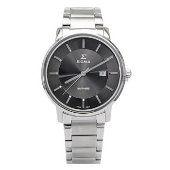 【SIGMA】1122M-01 簡約時尚 藍寶石鏡面 日期顯示 鋼錶帶男錶 深灰/銀 40mm 平價實惠的好選擇