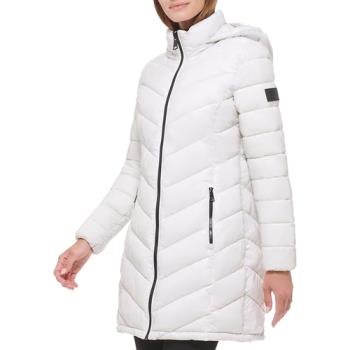 CK 2023女時尚人字紋絎縫休閒輕質白色連帽夾克