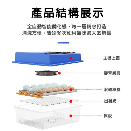 現貨全自動24枚孵化器孵蛋器智慧控溫家用型小雞孵化機智能孵化箱鵪鶉孵