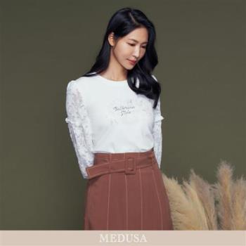 現貨【MEDUSA 曼度莎】蕾絲袖芭蕾優雅感T恤（M-XL）｜女上衣 休閒上衣 長袖上衣