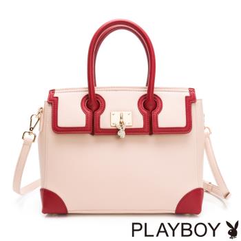PLAYBOY - 手提包附長背帶 Neat系列 - 粉色