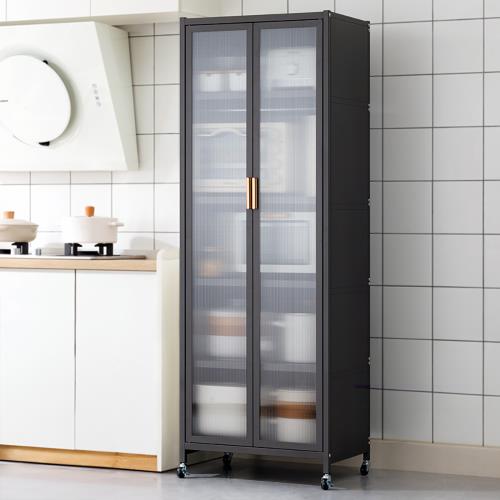 HappyLife 碳鋼雙開門六層儲物櫃 附輪 60公分 Y11367