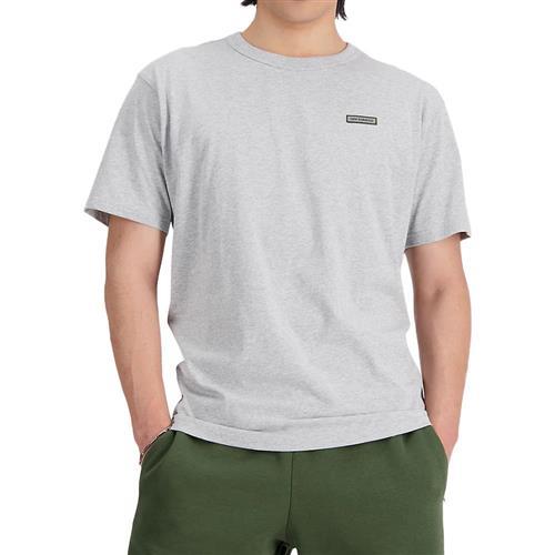 New Balance 男 灰色 休閒 日常 口袋 圓領 短T 上衣 短袖 MT33517AG