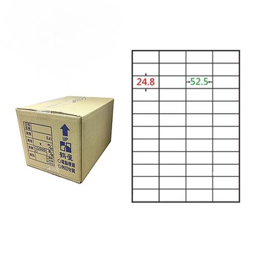 【鶴屋】A4電腦標籤 24.8x52.5mm 直角 48格 1000張入 / 箱 C2553(LX)