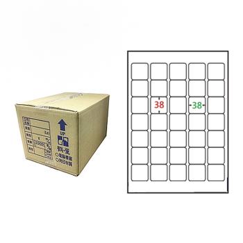 【鶴屋】A4電腦標籤 38x38mm 圓角 35格 1000張入 / 箱 L3838(LX)