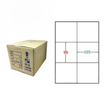 【鶴屋】A4電腦標籤 99x105mm 直角 6格 1000張入 / 箱 C99105(LX)
