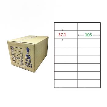 【鶴屋】A4電腦標籤 37.1x105mm 直角 16格 1000張入 / 箱 C37105(LX)