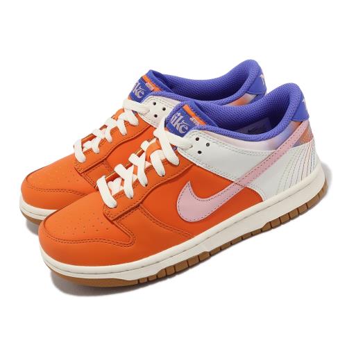 Nike 休閒鞋Dunk Low SE GS 大童女鞋橘藍粉紅鴛鴦膠底FN0600-801