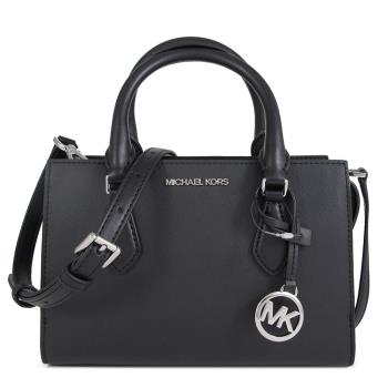 MICHAEL KORS SHEILA 銀字LOGO黑色防刮三層兩用包