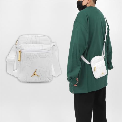 Nike 包包 Jordan Shoulder Bag 男女款 白 金 小包 斜背 肩背 喬丹 JD2343005AD002側背包