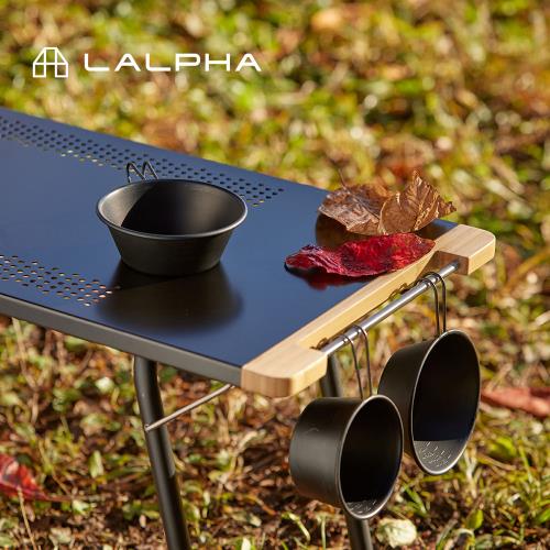 日本LALPHA 便攜型耐熱不鏽鋼板折疊長桌(附側掛架&amp;收納袋)