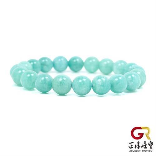 【正佳珠寶】天河石 冰焰藍天河石手珠 10mm 天河石手鍊｜日本彈力繩