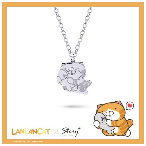 STORY 故事銀飾-白爛貓卡片銀飾系列-LanLanCat最愛你純銀項鍊