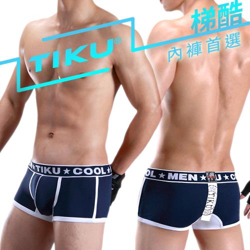 TIKU 梯酷 ~ 純棉超彈性 運動款型男平口 男內褲 -深藍(HC1241)