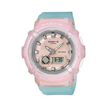 【CASIO】卡西歐 Baby-G 果凍感半透明 BGA-280-4A3 100米防水電子錶 雙顯運動錶 粉/藍