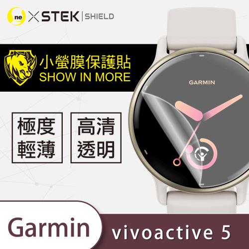 【O-ONE】Garmin vivoactive 5 手錶『小螢膜』滿版全膠螢幕保護貼超跑包膜頂級原料犀牛皮(一組兩入)