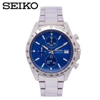 SEIKO 日本國內販售款 三眼計時手錶(SBTR023)-藍面X銀色/40mm