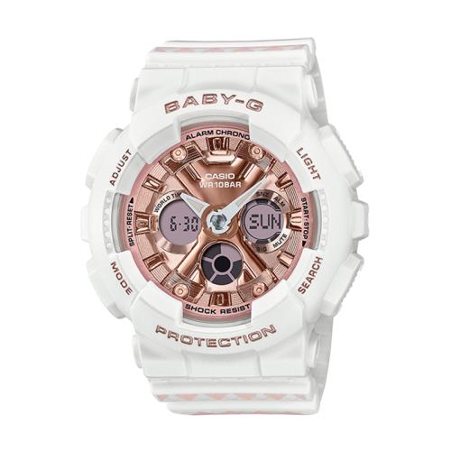 CASIO】卡西歐Baby-G 活力學院風菱格紋100米防水電子錶雙顯運動錶BA