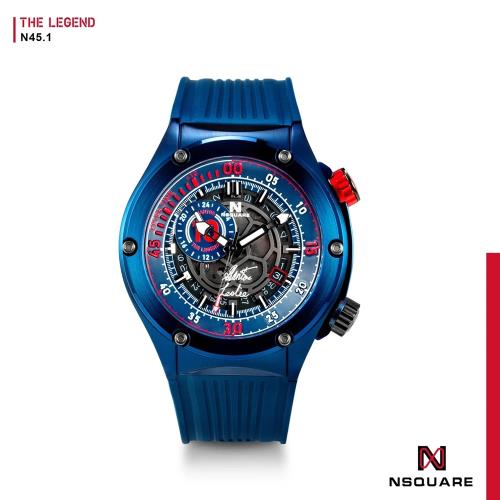 【NSQUARE】The Legend 傳奇系列 Santos Leslie 45mm機械錶-鈷藍色 G0544‐N45.1