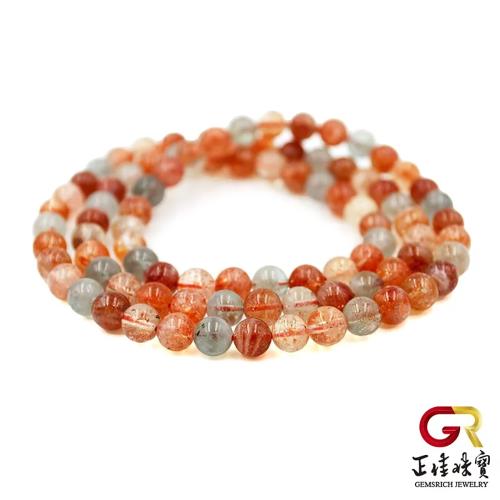 【正佳珠寶】阿魯沙 金沙水晶 阿魯沙手珠 阿魯沙手鍊 三圈手珠 6mm｜日本彈力繩