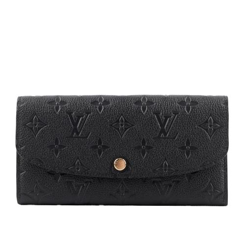 LV Monogram 牛皮壓紋 EMILIE 長夾(黑色) M62369