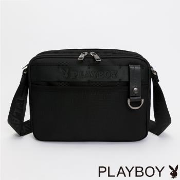 PLAYBOY - 雙層斜背包 Crucial系列 - 黑色