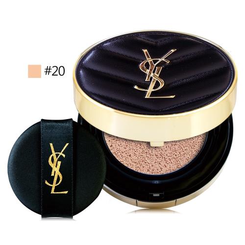 YSL 恆久完美霧光氣墊粉餅5g-黑氣墊 (蕊+盒) #20 贈原廠手提紙袋 (奢華皮革迷你版/正統公司貨)