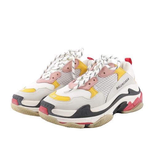 BALENCIAGA Triple-S Sneaker 運動鞋/老爹鞋 38號(女款)(粉/黃色)_展示品 524038 W09O5 9035
