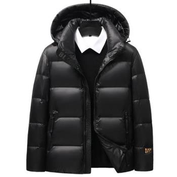 【米蘭精品】羽絨外套90%白鴨絨夾克-冬季抗寒保暖連帽男外套74gs14