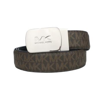 MICHAEL KORS 方牌滿版防刮雙面用皮帶-咖