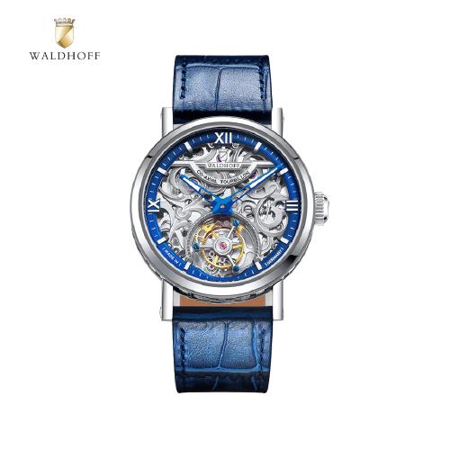 【WALDHOFF德國沃德弗】MW-18-C 大都會陀飛輪鑽石皇家藍 Metropolis Royal Blue 41mm 自動上鍊