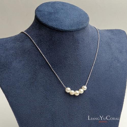 【大東山樑御珊瑚】天然珍珠微笑項鍊-可調鍊(4.5~5mm)