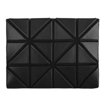 ISSEY MIYAKE 三宅一生 BAOBAO-幾何方格皮質3x4名片夾(霧面黑)