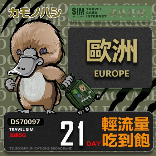 【鴨嘴獸 旅遊網卡】Travel Sim 歐洲21天上網卡 歐洲上網卡 歐洲網卡 吃到飽網卡