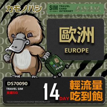 【鴨嘴獸 旅遊網絡卡】Travel Sim 歐洲14天上網絡卡 歐洲上網絡卡 歐洲網絡卡 吃到飽網絡卡