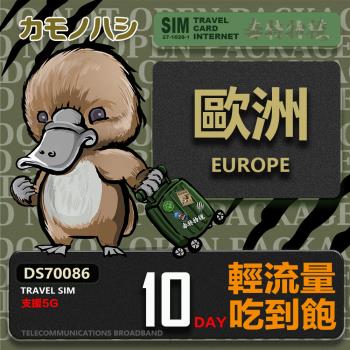 【鴨嘴獸 旅遊網絡卡】Travel Sim 歐洲10天上網絡卡 歐洲上網絡卡 歐洲網絡卡 吃到飽網絡卡