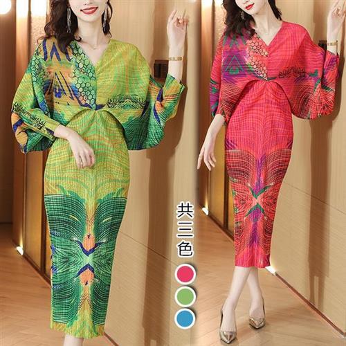 【KEITH-WILL歐風】韓國專櫃優雅名品三宅褶皺風洋裝(壓褶/設計師/秋裝/新品)