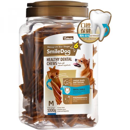 OzBone奧力棒口腔保健螺旋6星潔牙棒M號(雞肉+起司) 1000G_(狗零食口腔保健獎勵)  效期：20260603